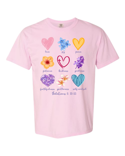 Galatians 5 - Spring - Comfort Colors - Heavyweight Unisex Tee - Pinks & Purples