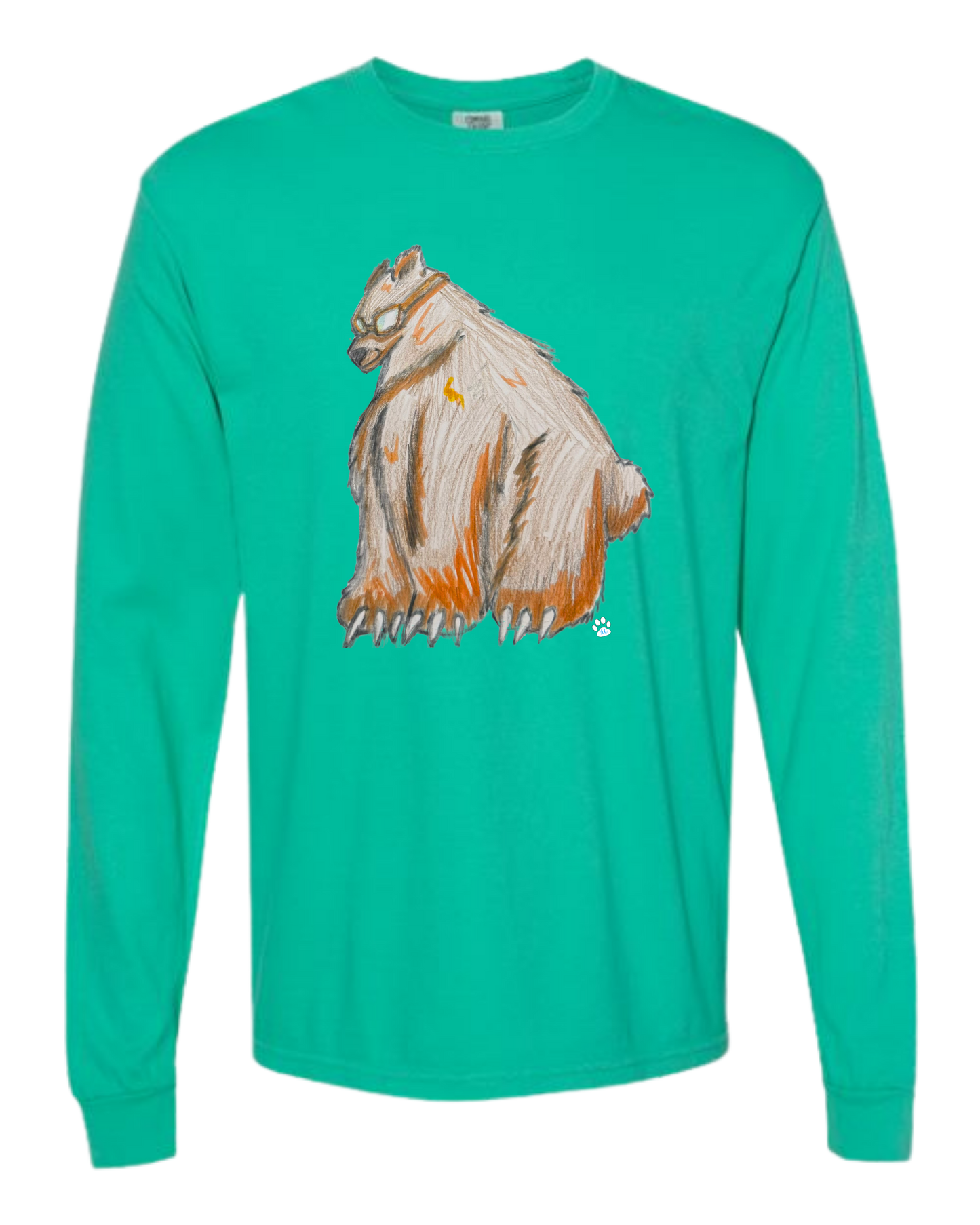 Muscle Bear - Comfort Colors - Heavyweight Long Sleeve Tee - Blues & Greens