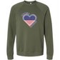 One Nation One Heart - Sponge Fleece Raglan Sweatshirt - Blues, Greens, Purple, and Black