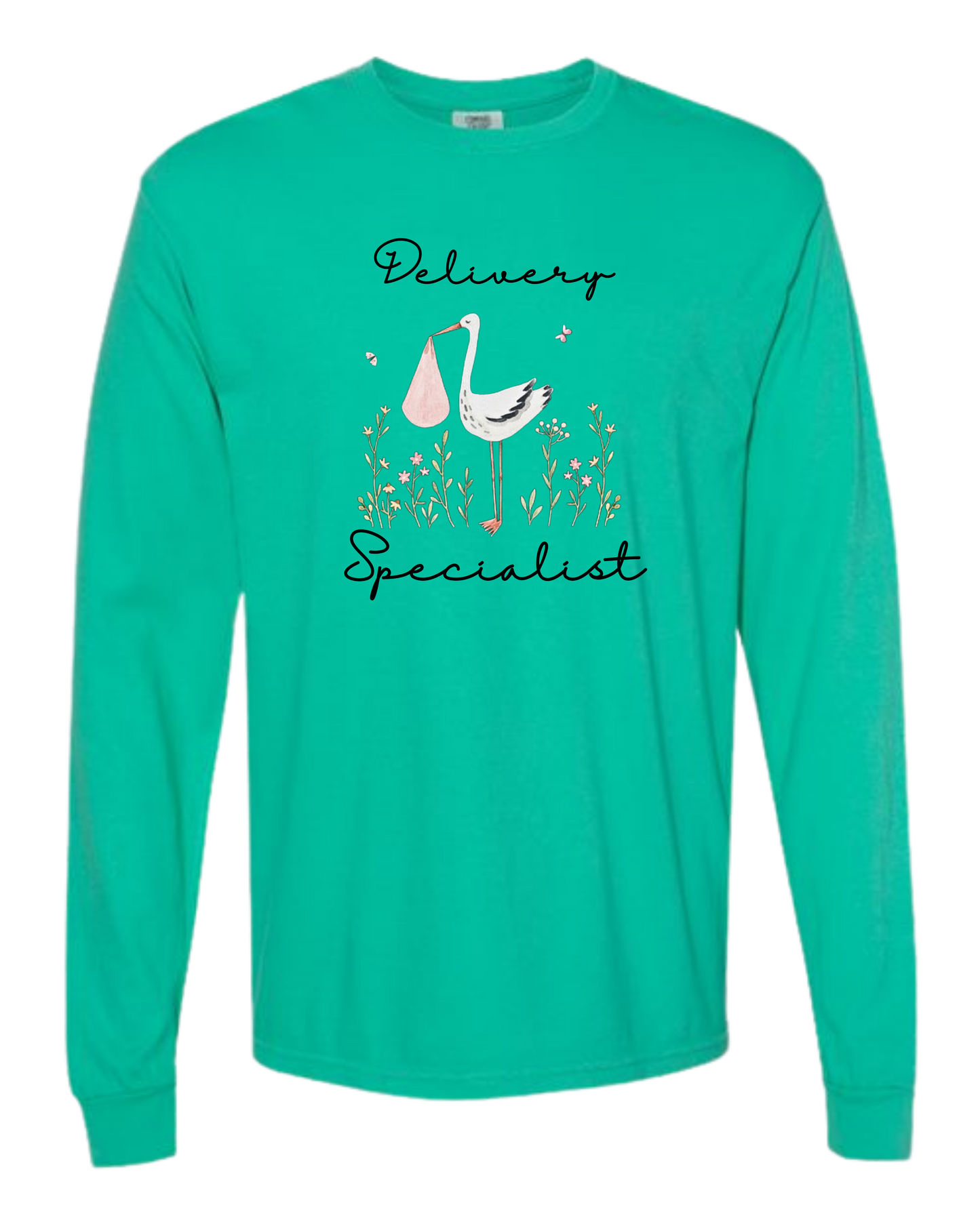 Delivery Specialist - Comfort Colors - Heavyweight Long Sleeve Tee - Blues & Greens