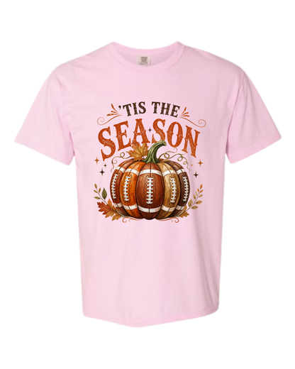'Tis Football Season - Comfort Colors - Heavyweight Unisex Tee - Pinks & Purples