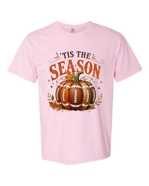 'Tis Football Season - Comfort Colors - Heavyweight Unisex Tee - Pinks & Purples