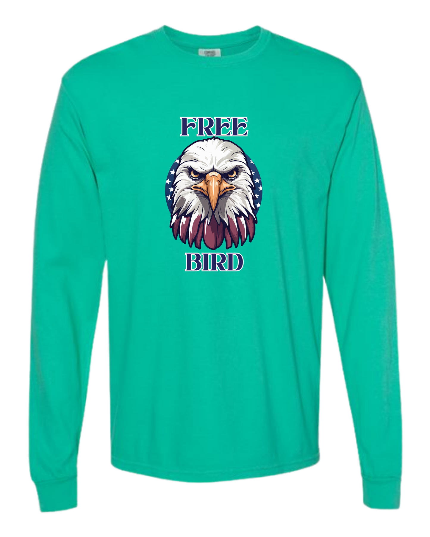 Free Bird - Comfort Colors - Heavyweight Long Sleeve Tee - Blues & Greens