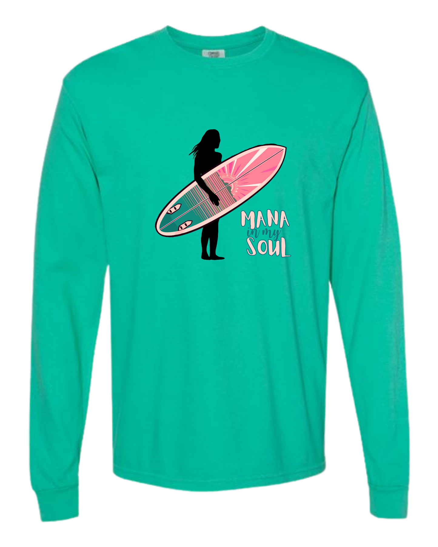 Mana in My Soul - Comfort Colors - Heavyweight Long Sleeve Tee - Blues & Greens