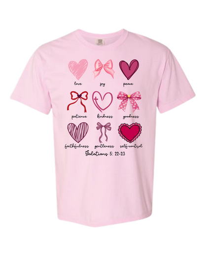 Galatians 5 - Valentines - Comfort Colors - Heavyweight Unisex Tee - Pinks & Purples