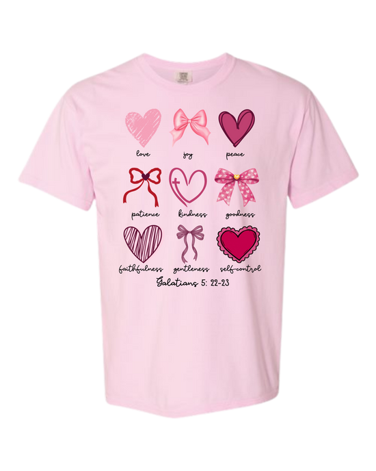 Galatians 5 - Valentines - Comfort Colors - Heavyweight Unisex Tee - Pinks & Purples