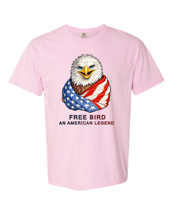 Free Bird An American Legend - Comfort Colors - Heavyweight Unisex Tee - Pinks & Purples