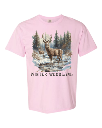 Winter Woodland - Comfort Colors - Heavyweight Unisex Tee - Pinks, Purples