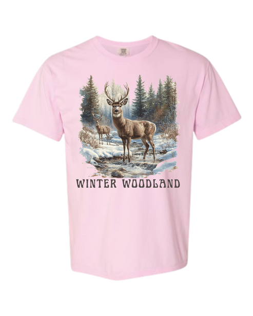 Winter Woodland - Comfort Colors - Heavyweight Unisex Tee - Pinks, Purples