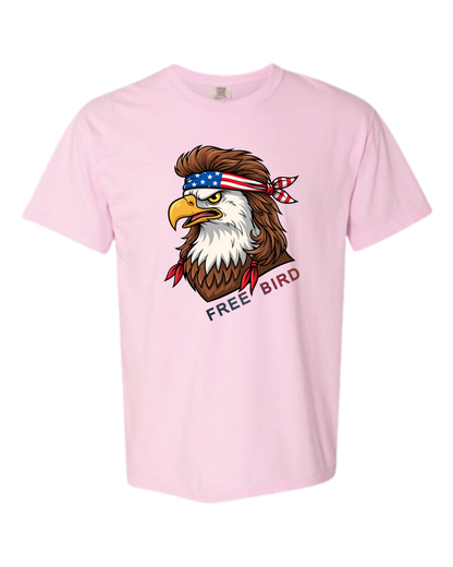 Rockin Free Bird - Comfort Colors - Heavyweight Unisex Tee - Pinks & Purples