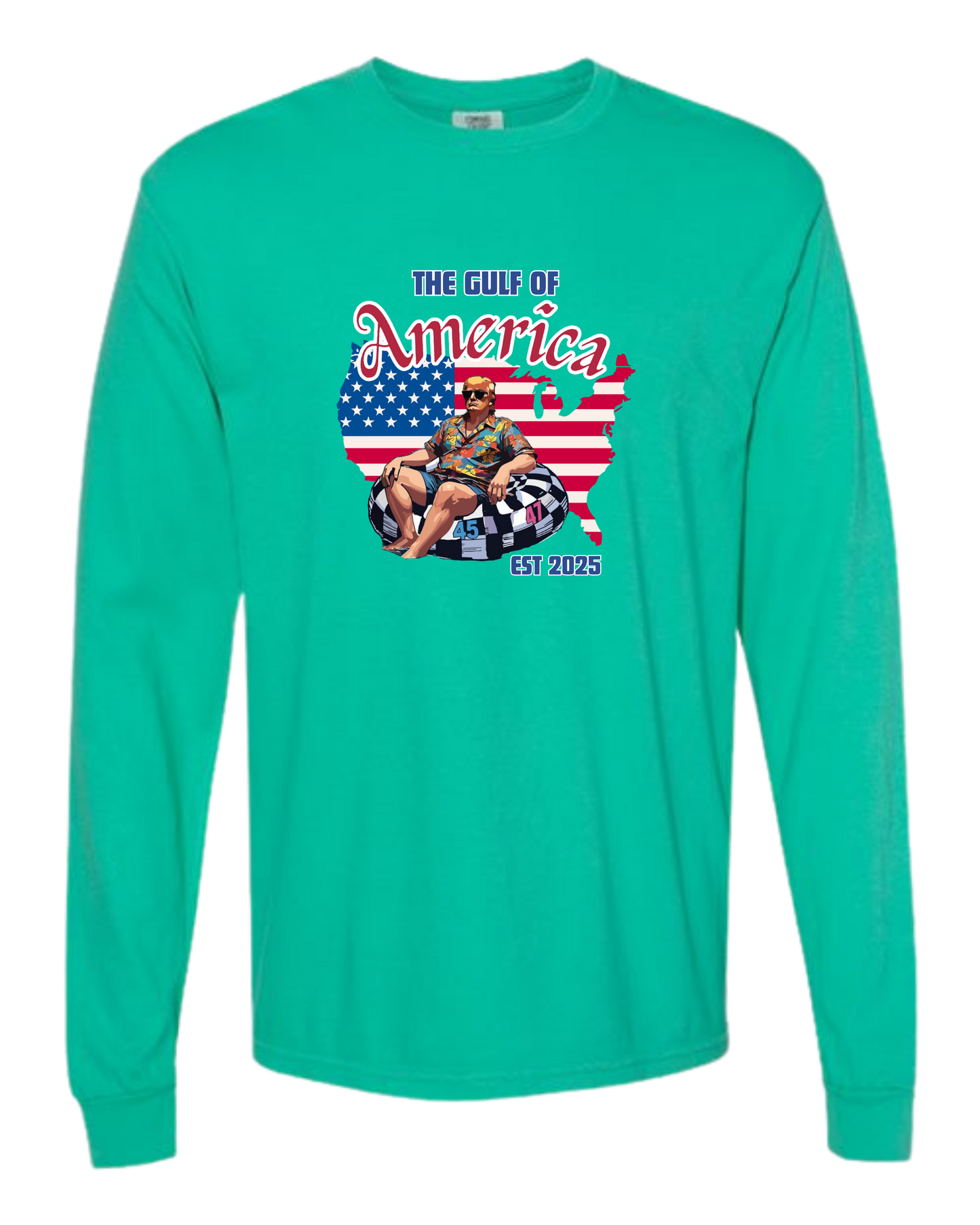 The Gulf of America - Comfort Colors - Heavyweight Long Sleeve Tee - Blues & Greens
