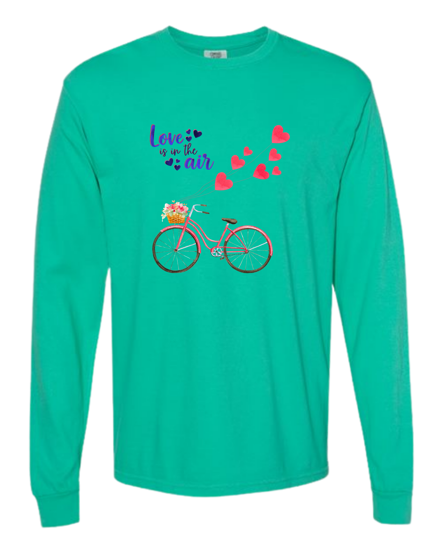 Love is in the Air - Comfort Colors - Heavyweight Long Sleeve Tee - Blues & Greens