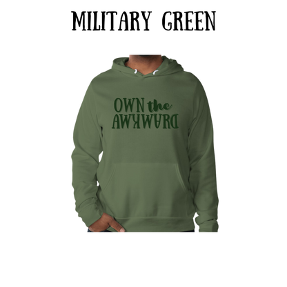 own the awkward - sponge fleece hoodie - greens, neutrals