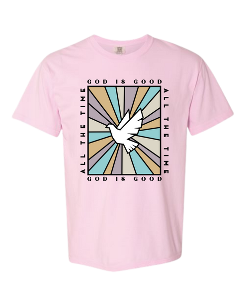 God Is Good - Comfort Colors - Heavyweight Unisex Tee - Pinks & Purples