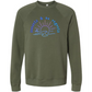 Sunsets & No Regrets - Sponge Fleece Raglan Sweatshirt - Blues, Greens, Purple, and Black