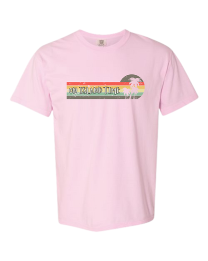 On Island Time - Comfort Colors - Heavyweight Unisex Tee - Pinks & Purples