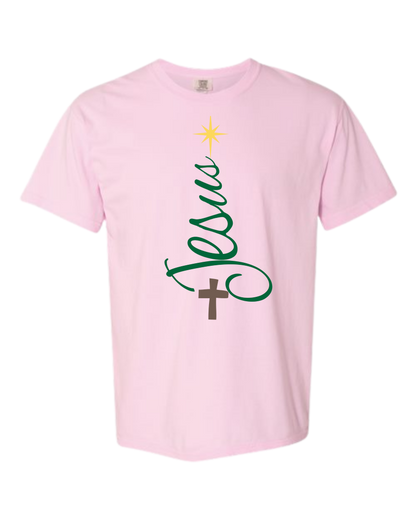 Jesus Tree - Comfort Colors - Heavyweight Unisex Tee - Pinks, Purples