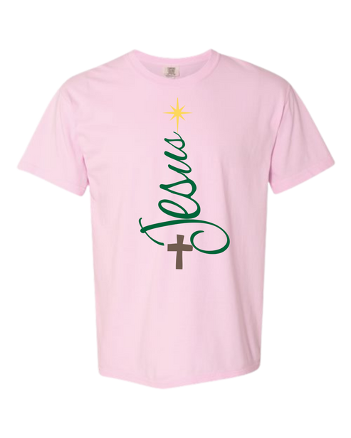 Jesus Tree - Comfort Colors - Heavyweight Unisex Tee - Pinks, Purples