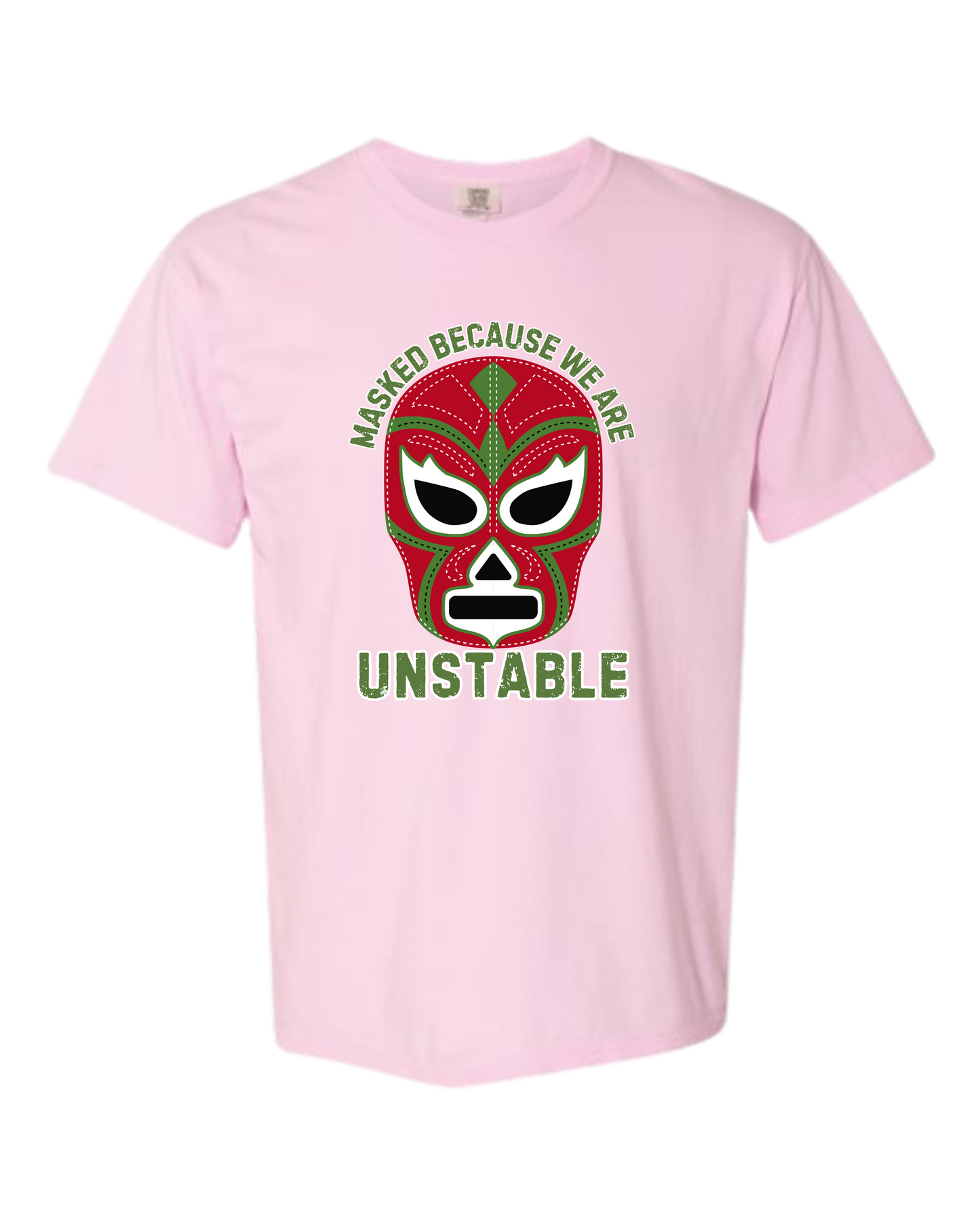 Masked Because We Are Unstable - Comfort Colors - Heavyweight Unisex Tee - Pinks & Purples