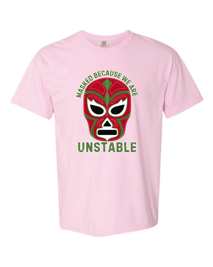 Masked Because We Are Unstable - Comfort Colors - Heavyweight Unisex Tee - Pinks & Purples