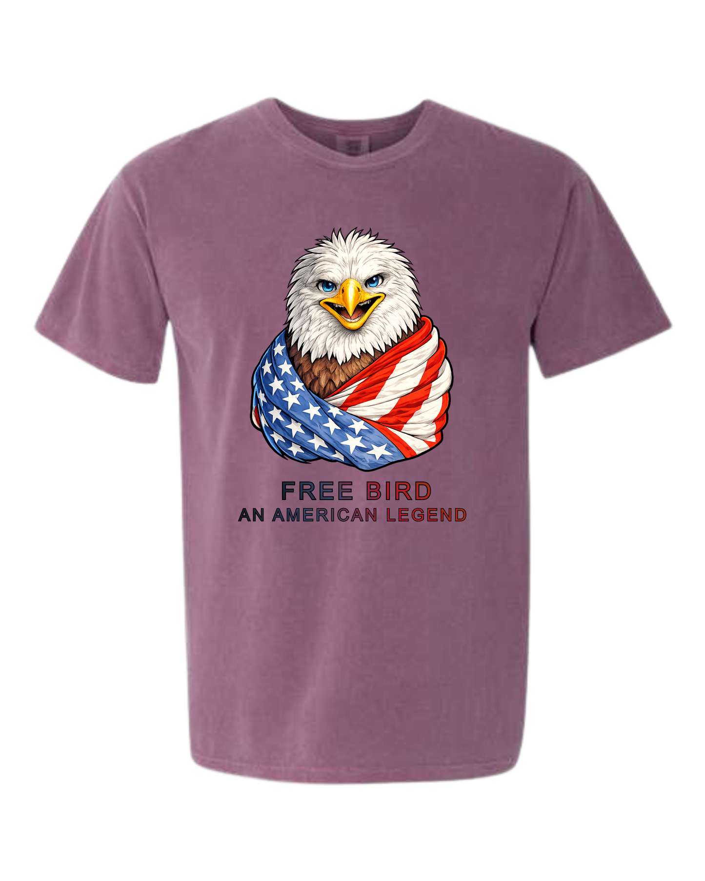 Free Bird An American Legend - Comfort Colors - Heavyweight Unisex Tee - Pinks & Purples