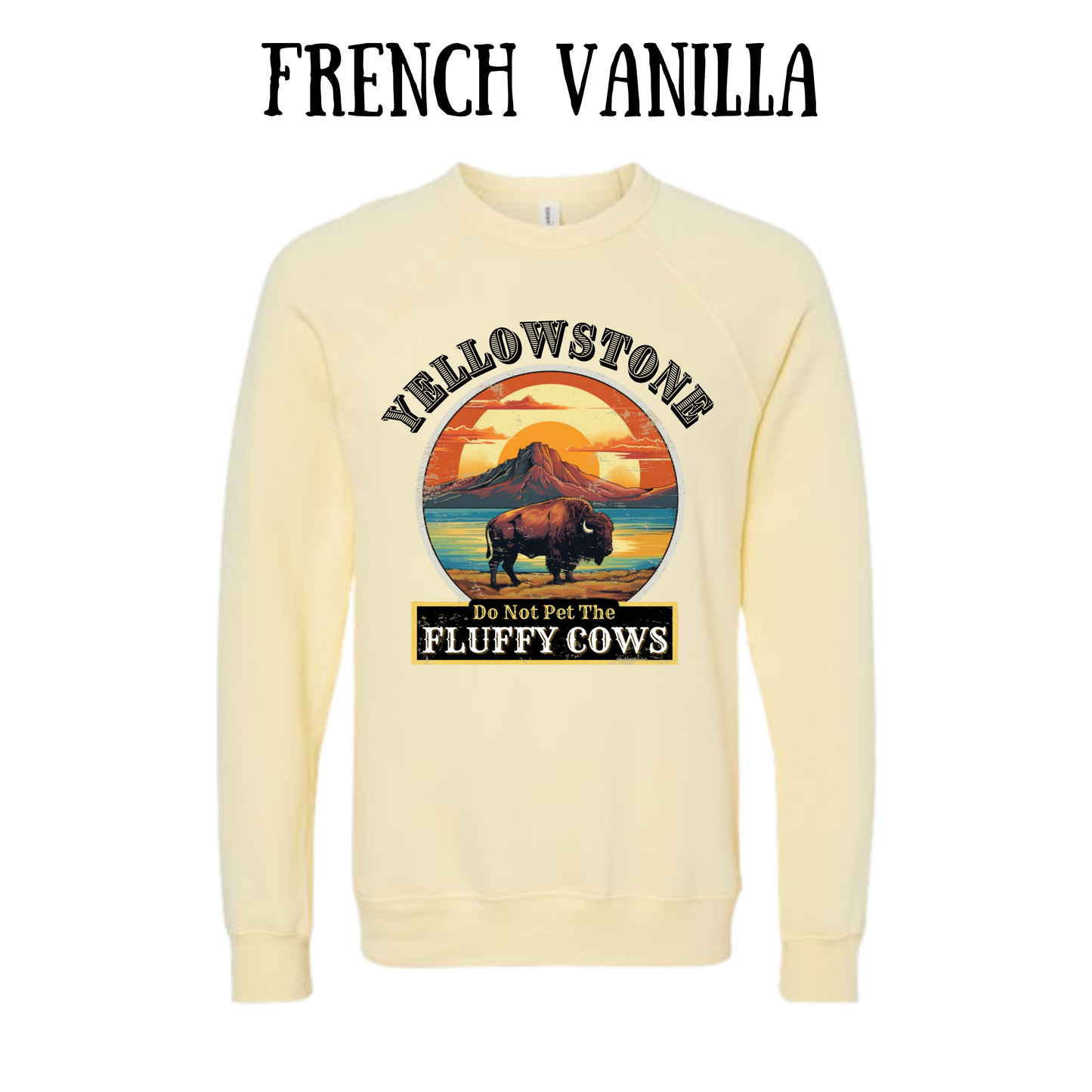 CP - Yellowstone: Fluffy Cows - Sponge Fleece Raglan Sweatshirt - Assorted Colors