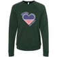 One Nation One Heart - Sponge Fleece Raglan Sweatshirt - Blues, Greens, Purple, and Black