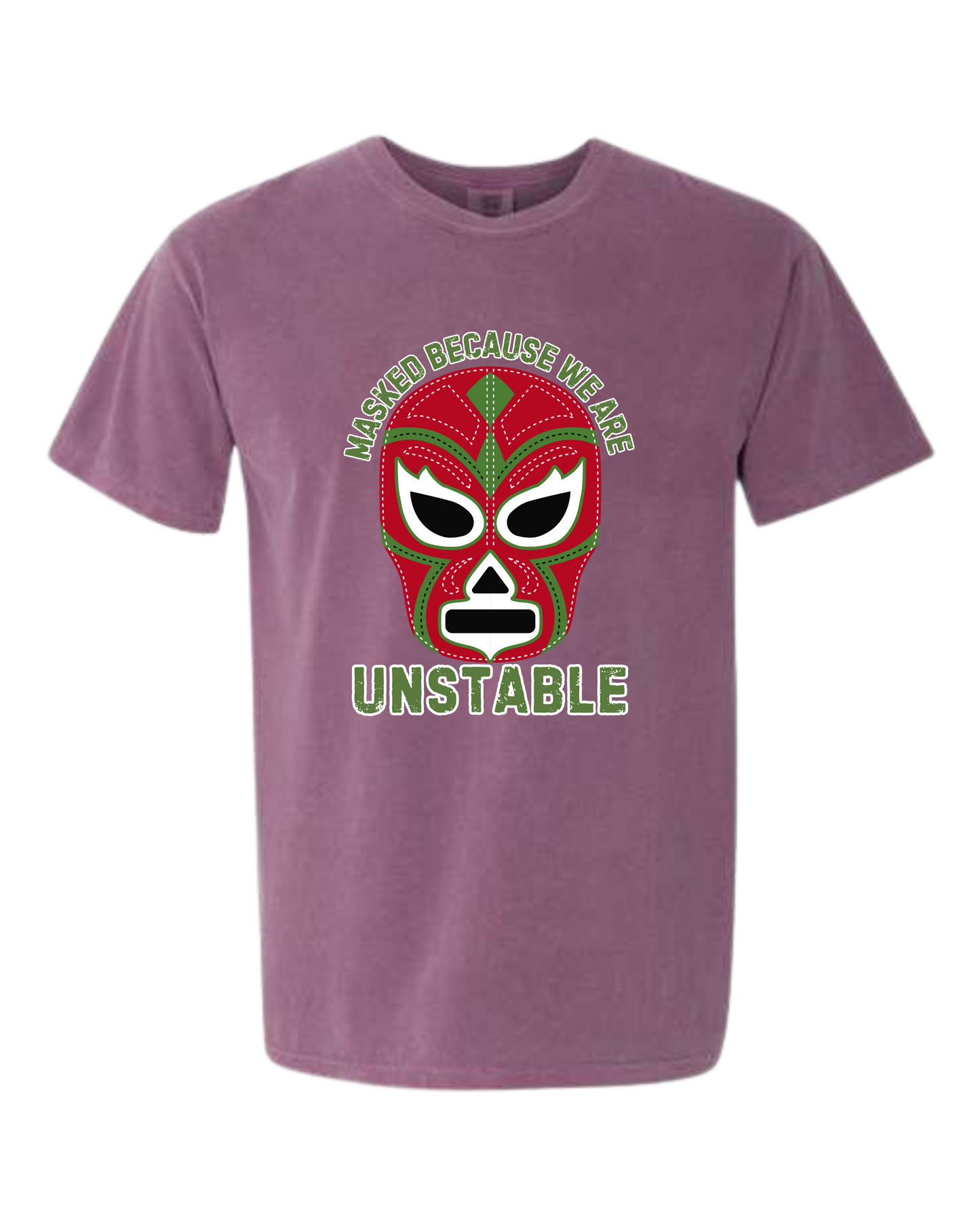 Masked Because We Are Unstable - Comfort Colors - Heavyweight Unisex Tee - Pinks & Purples