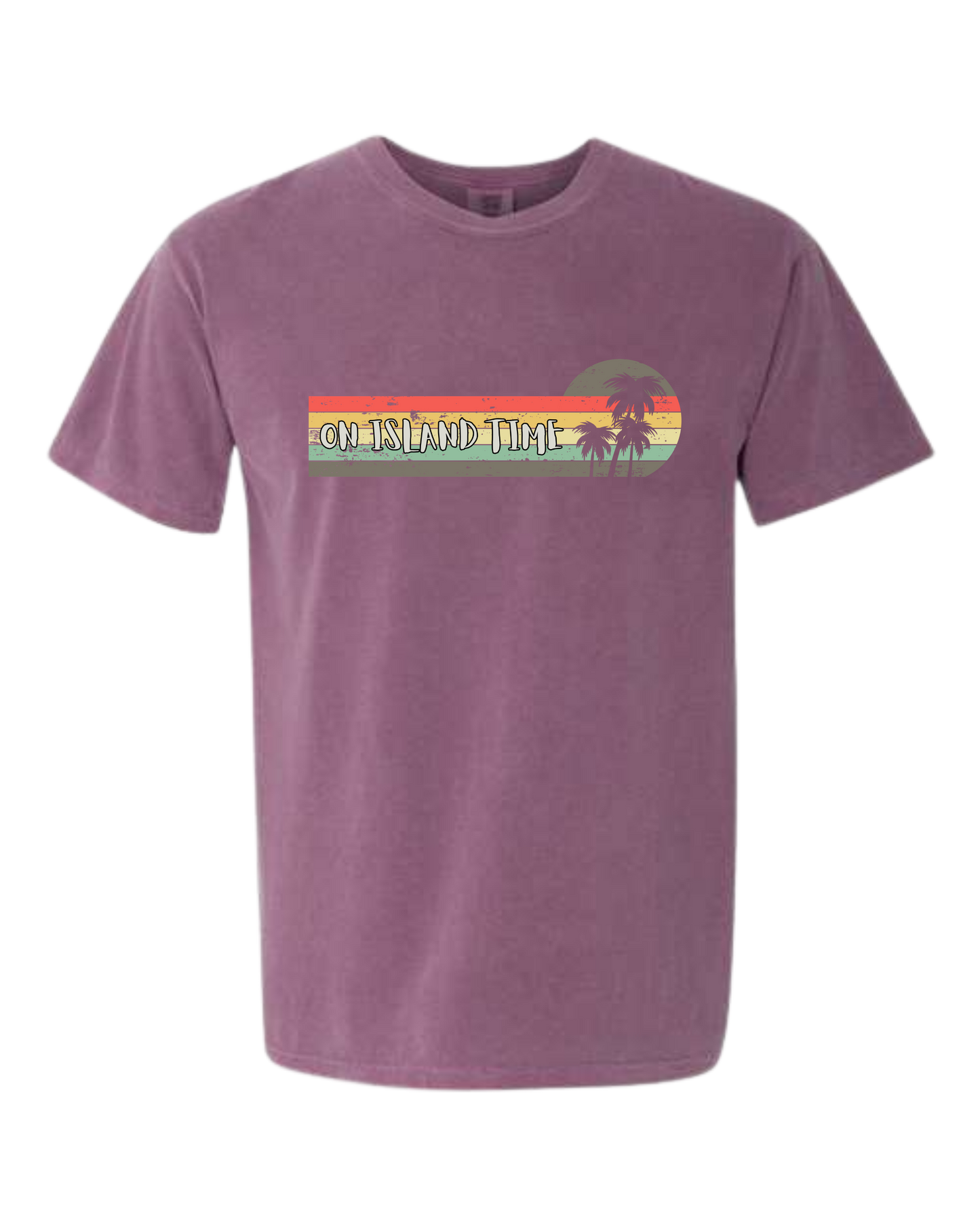 On Island Time - Comfort Colors - Heavyweight Unisex Tee - Pinks & Purples