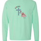 Loves Jesus & America too - Comfort Colors - Heavyweight Long Sleeve Tee - Blues & Greens