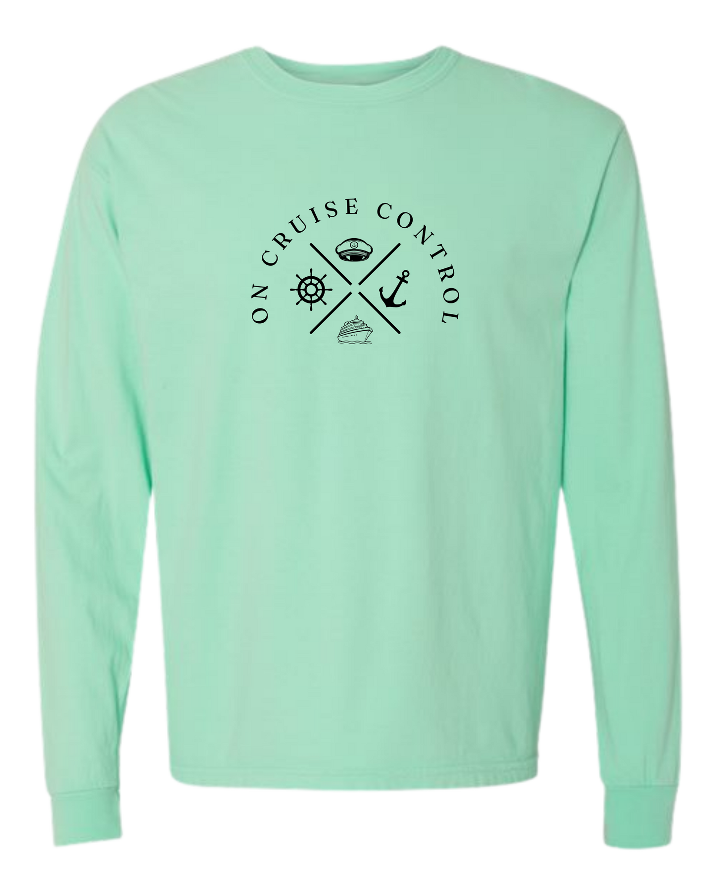 On Cruise Control - Comfort Colors - Heavyweight Long Sleeve Tee - Blues & Greens