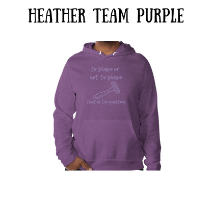 to shave or not to shave - sponge fleece hoodie - blues, purples