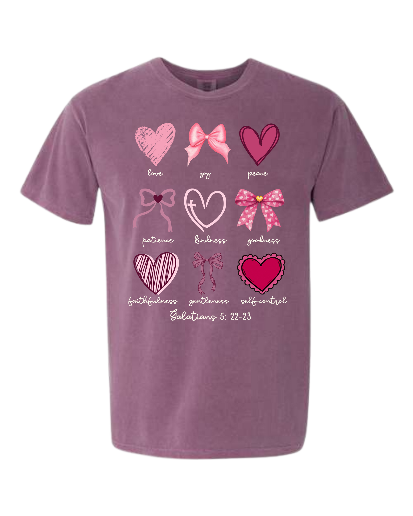 Galatians 5 - Valentines - Comfort Colors - Heavyweight Unisex Tee - Pinks & Purples