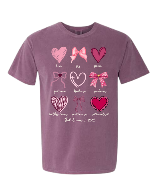Galatians 5 - Valentines - Comfort Colors - Heavyweight Unisex Tee - Pinks & Purples