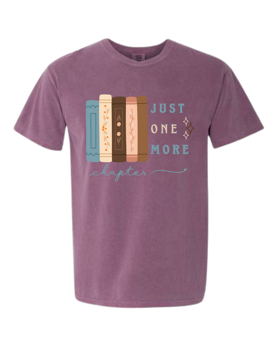 Just One More Chapter - Comfort Colors - Heavyweight Unisex Tee - Pinks, Purples