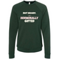 Not Moody. (just) Hormonally Gifted - Sponge Fleece Raglan Sweatshirt - Blues, Greens, Purple, and Black