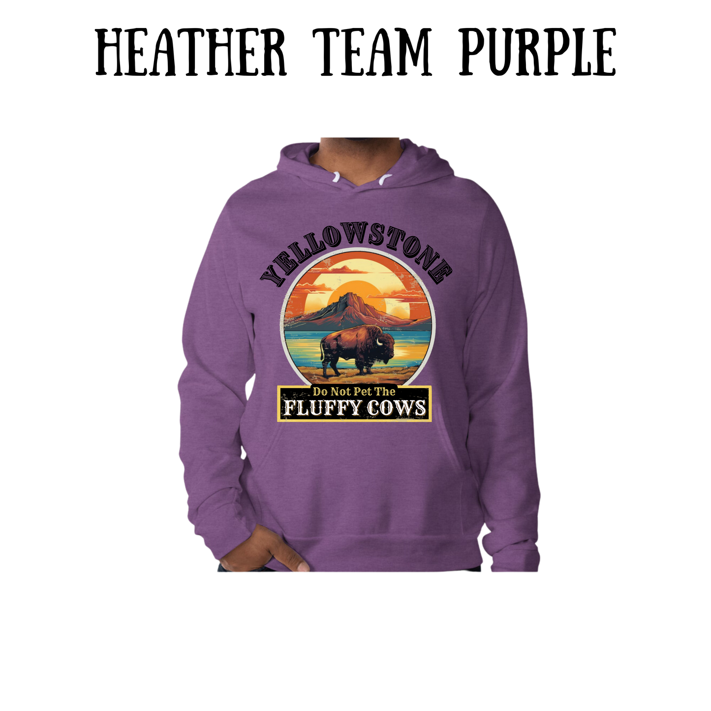 CP - Yellowstone: Fluffy Cows - Sponge Fleece Hoodie - Blues, Purples