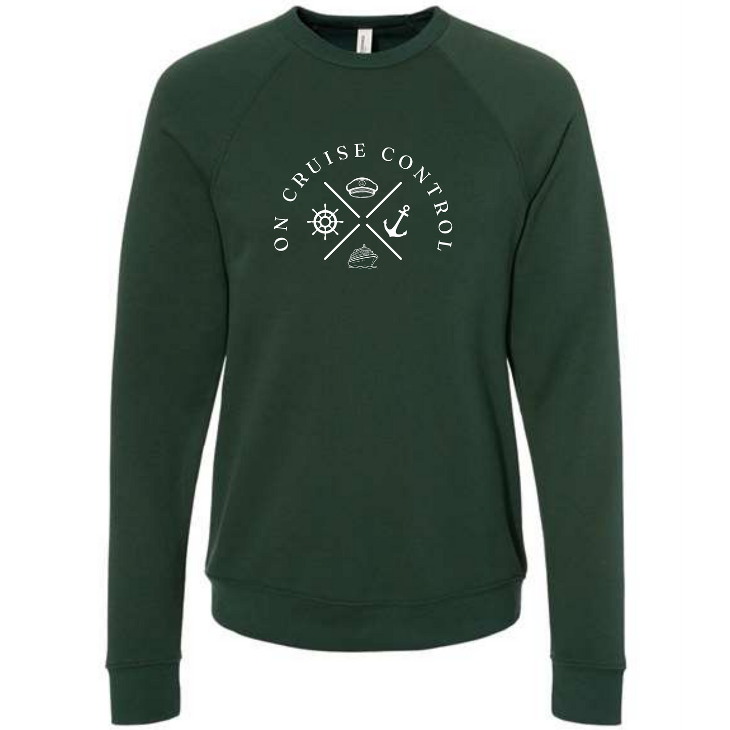 On Cruise Control - Sponge Fleece Raglan Sweatshirt - Blues, Greens, Purple, and Black