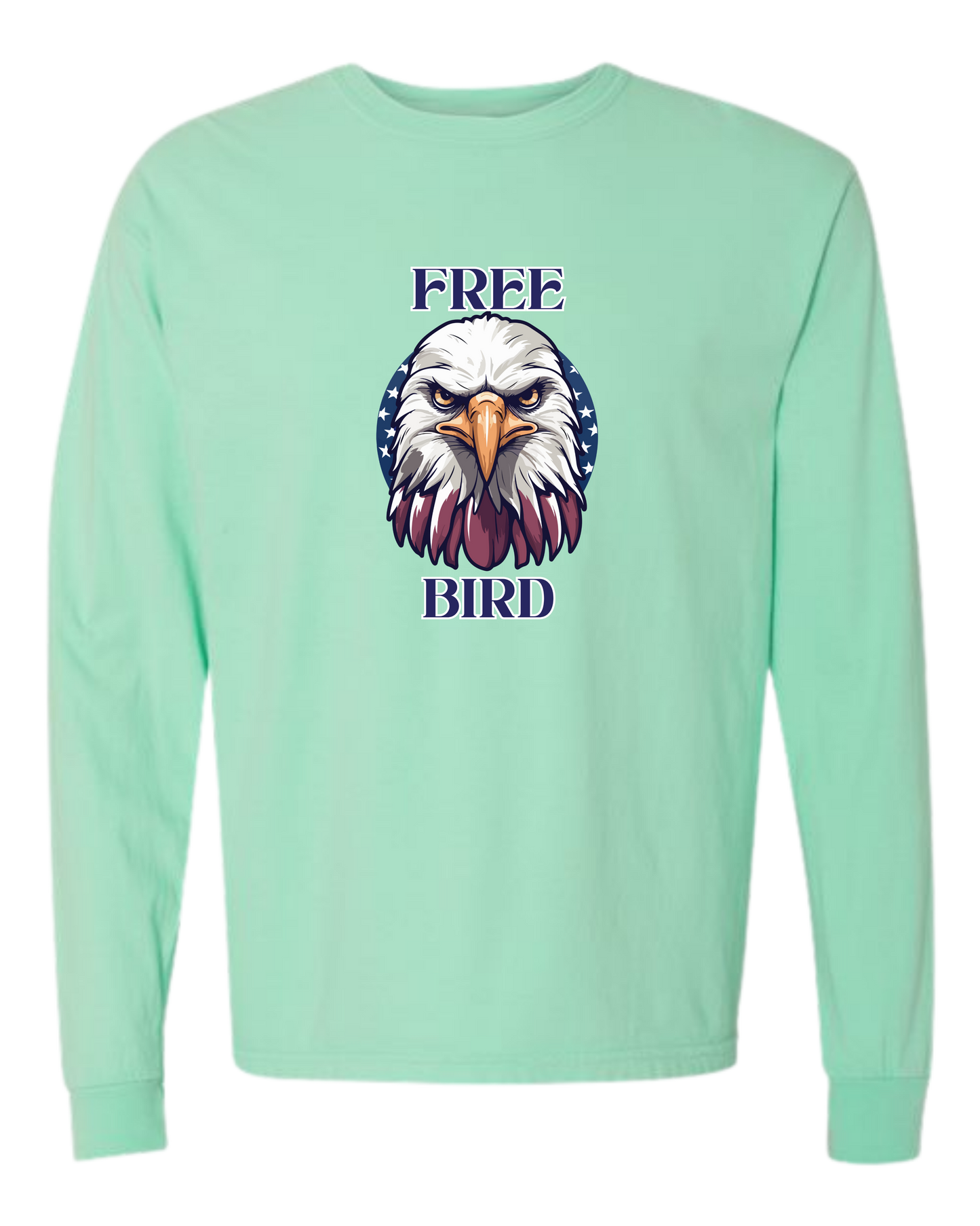 Free Bird - Comfort Colors - Heavyweight Long Sleeve Tee - Blues & Greens