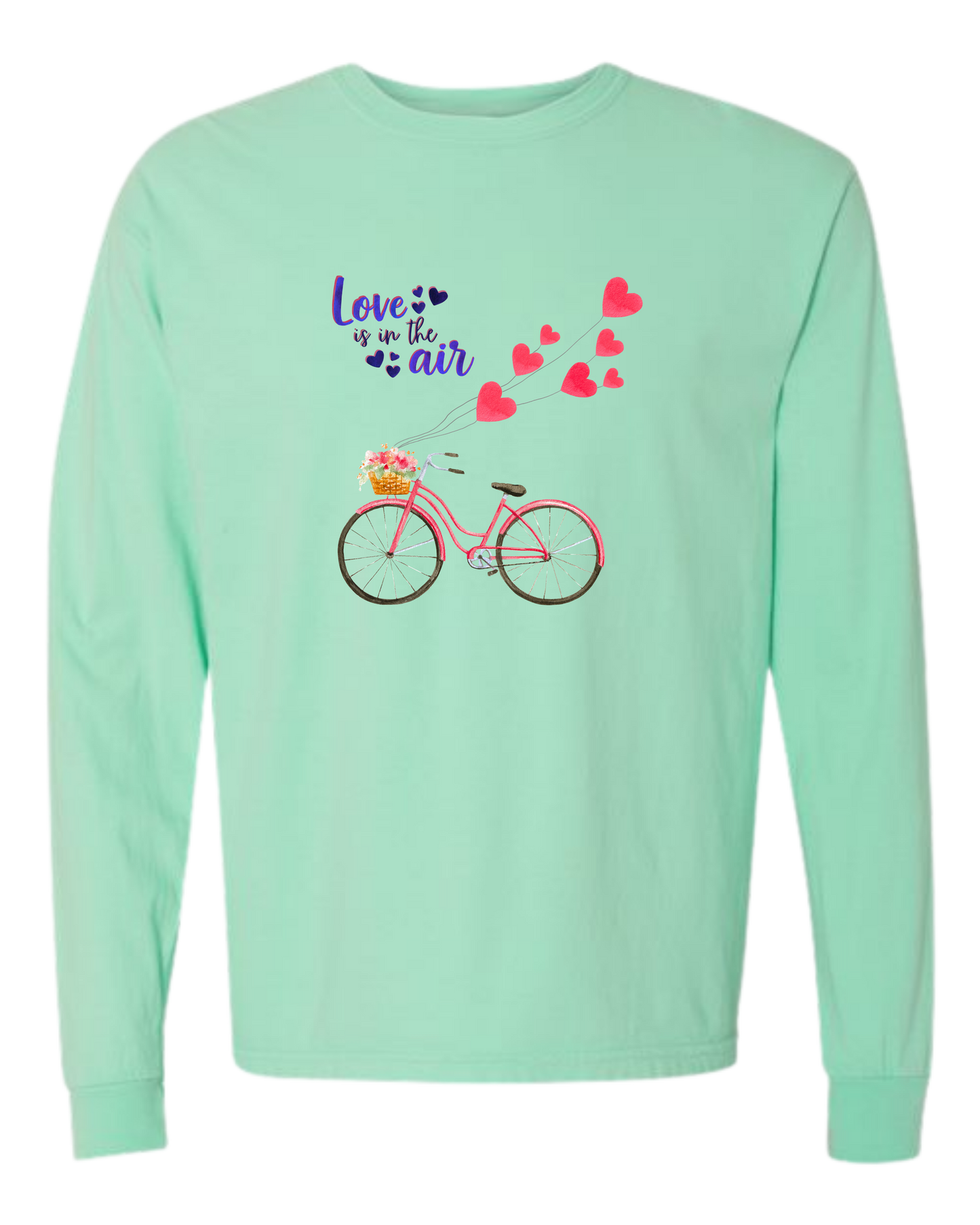 Love is in the Air - Comfort Colors - Heavyweight Long Sleeve Tee - Blues & Greens