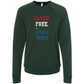 Saved. Free. Loud & Proud - Sponge Fleece Raglan Sweatshirt - Blues, Greens, Purple, and Black