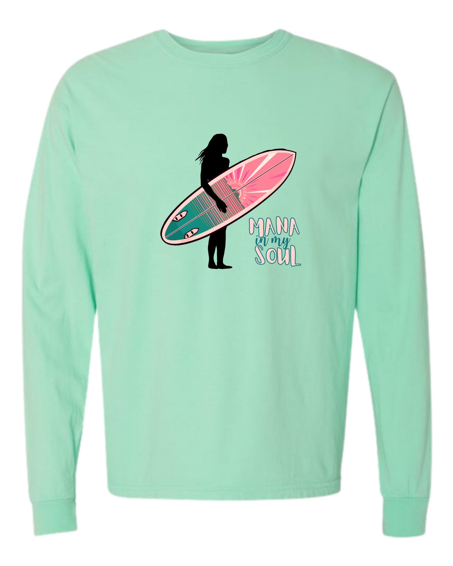 Mana in My Soul - Comfort Colors - Heavyweight Long Sleeve Tee - Blues & Greens