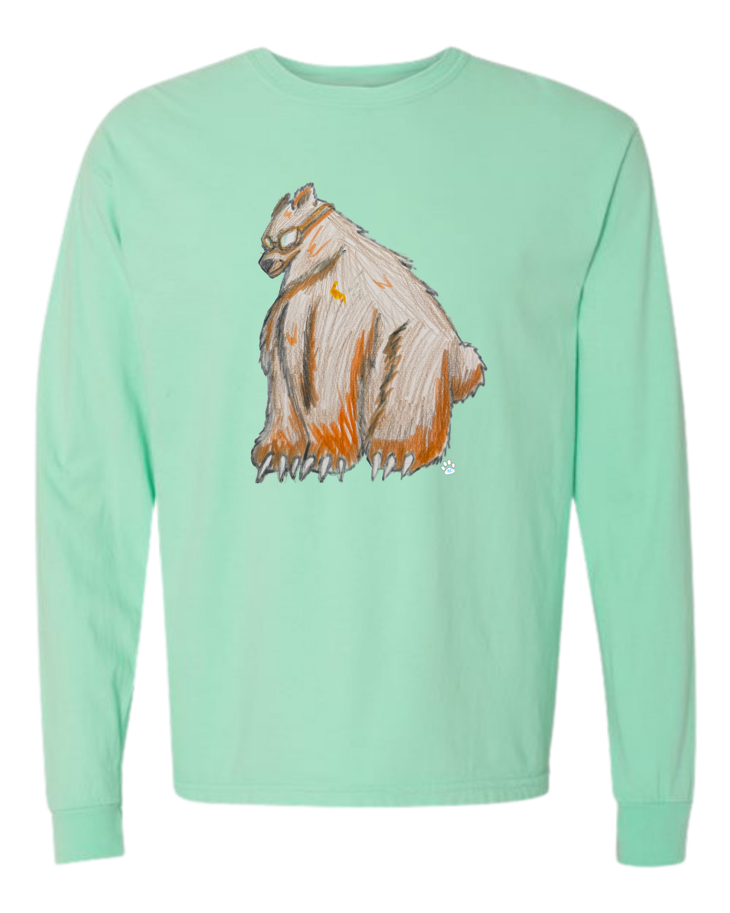 Muscle Bear - Comfort Colors - Heavyweight Long Sleeve Tee - Blues & Greens