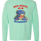 Red, White, And Blueberries - Comfort Colors - Heavyweight Long Sleeve Tee - Blues & Greens