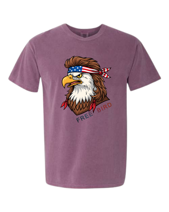 Rockin Free Bird - Comfort Colors - Heavyweight Unisex Tee - Pinks & Purples