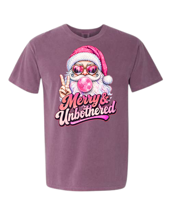 Merry & Unbothered - Comfort Colors - Heavyweight Unisex Tee - Pinks, Purples