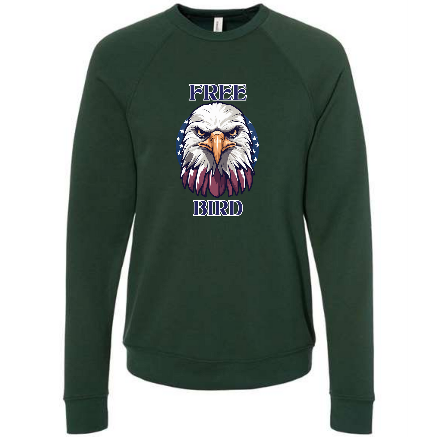 Free Bird - Sponge Fleece Raglan Sweatshirt - Blues, Greens, Purple, and Black