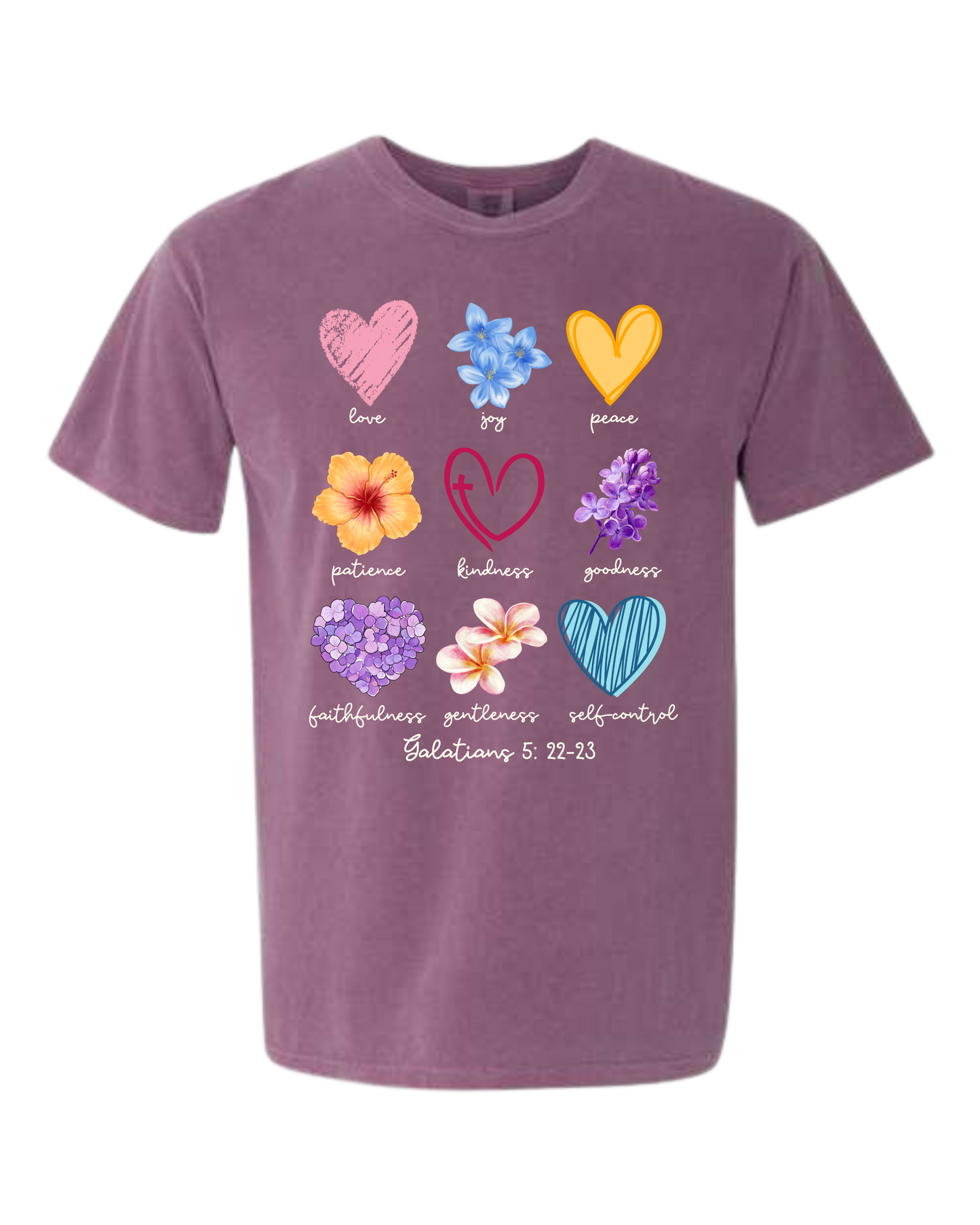 Galatians 5 - Spring - Comfort Colors - Heavyweight Unisex Tee - Pinks & Purples