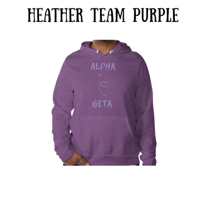 beta to alpha - sponge fleece hoodie - blues, purples