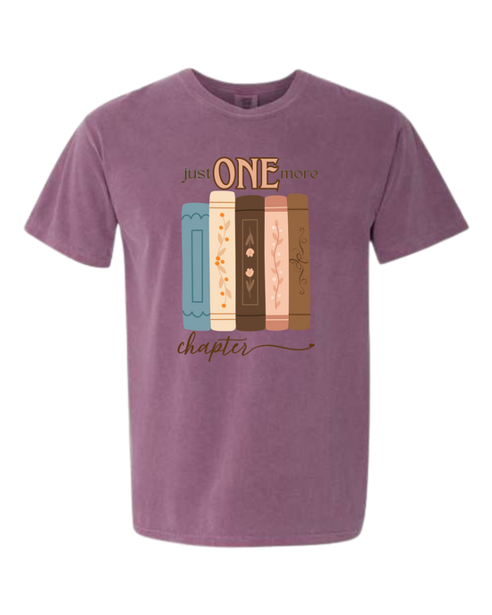 Just One More Chapter - Comfort Colors - Heavyweight Unisex Tee - Pinks, Purples